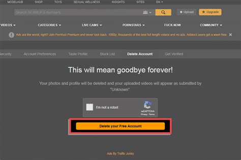 How To Delete A Pornhub Account